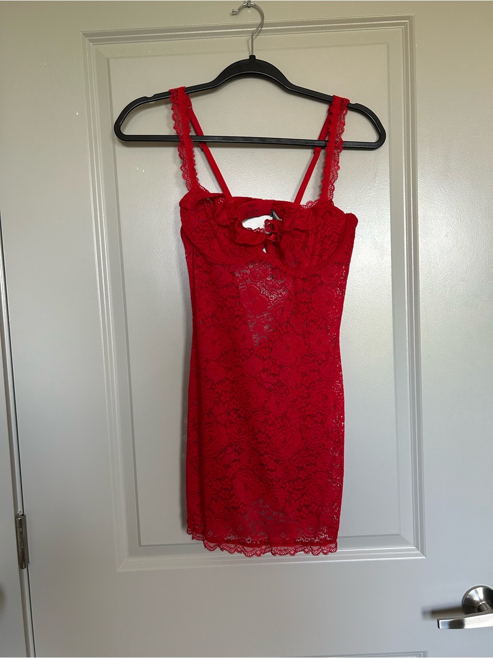 Savage X Fenty Red Lace Open Back Bodycon Lingerie